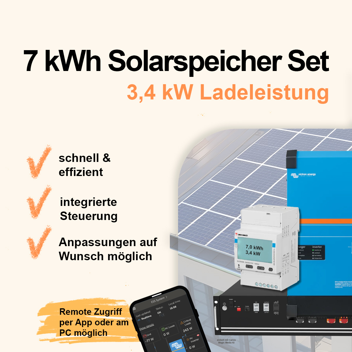 Solarspeicher-Set zum Nachrüsten mit 7,0 kWh